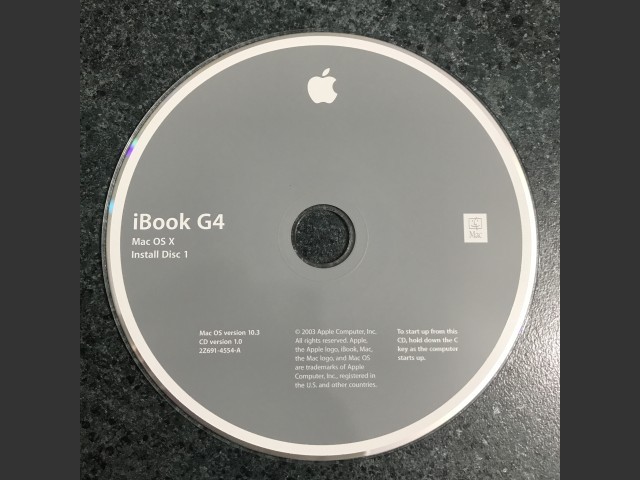 Mac OS X 10.3 (Disc 1.0) (iBook G4) (691-4554-A,2Z) (CD) (2003)