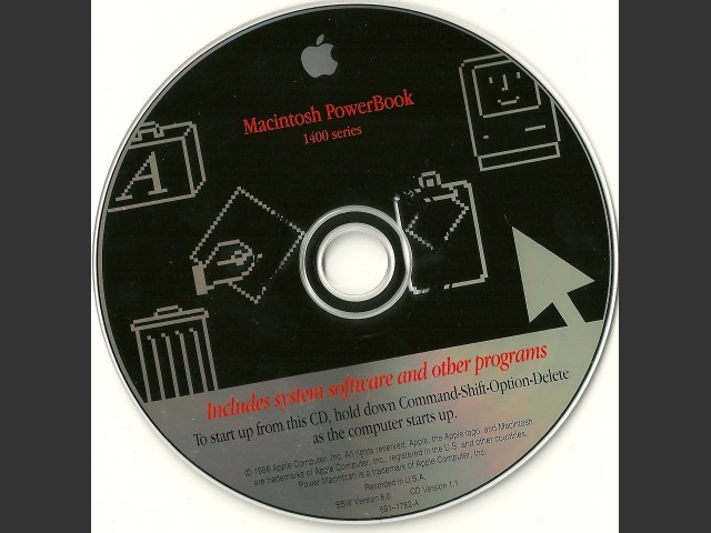 Mac OS 8.0 (Disc 1.1) (PowerBook 1400) (691-1782-A) (CD) (1998)