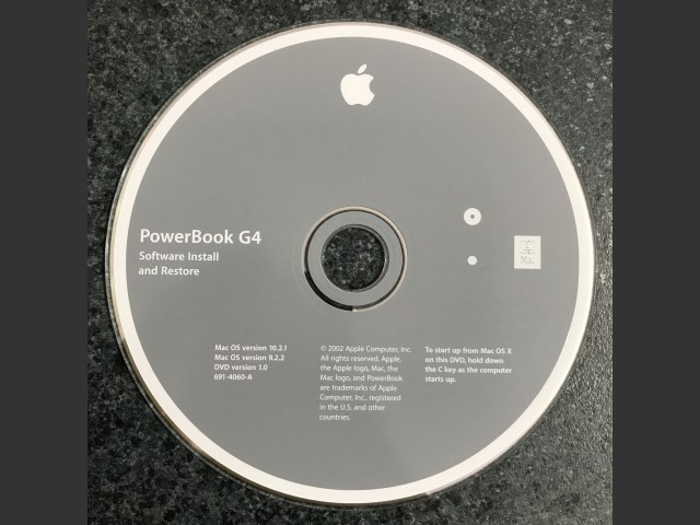 Mac OS 9.2.2 - Mac OS X 10.2.1 (Disc 1.0) (PowerBook G4) (691-4060-A) (DVD) (2002)