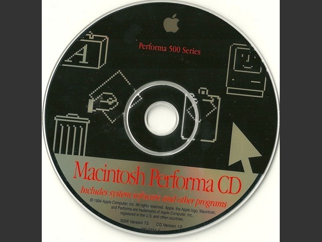 System 7.5 (Disc 1.0) (Performa 500) (691-0324-A) (CD) (1994)