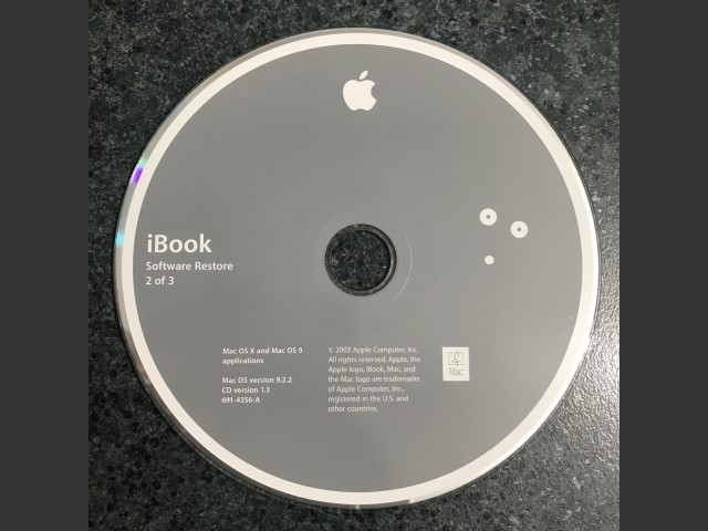 iBook Software Restore (3 CD set) Mac OS 9.2.2 Disc v1.3 2003 (CD) (2003)