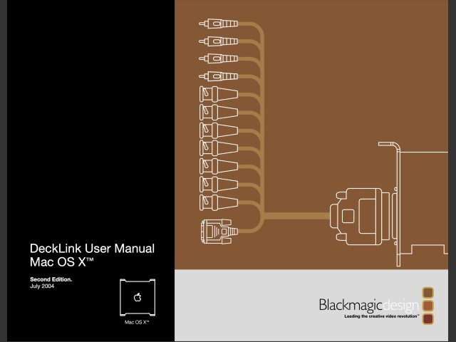 Blackmagic Decklink and Kona SD Drivers (2004)