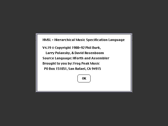 HMSL - Hierarchical Music Specification Language (1992)