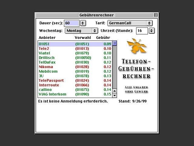 Gebührenrechner 5.0 (Fee Calculator) (1999)