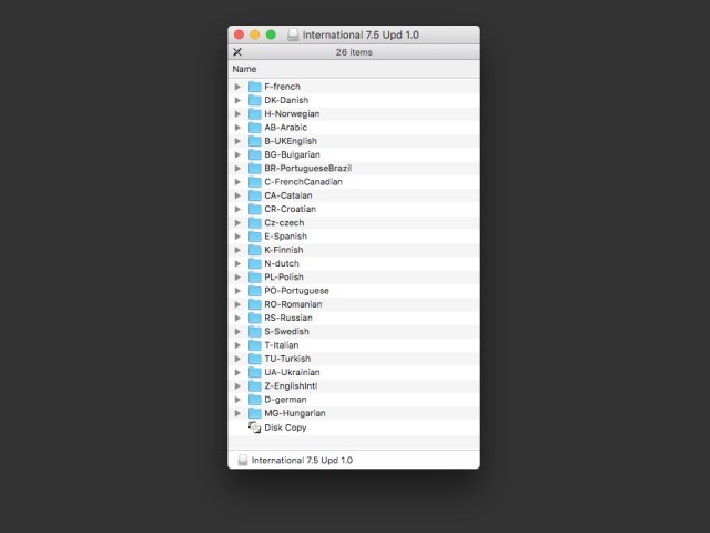 Mac OS v7.1. System update v1.0. International (CD) {Home build image} 