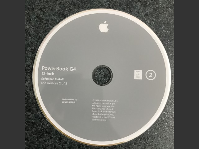 691-4870-A,,PowerBook G4 12-inch. Software Install & Restore (2 DVD set) Mac OS... (2004)