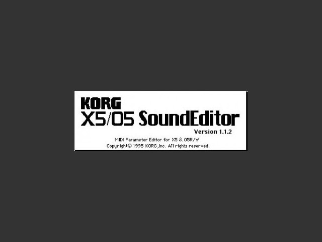 Korg X5/O5 SoundEditor (Macintosh version) (1995)