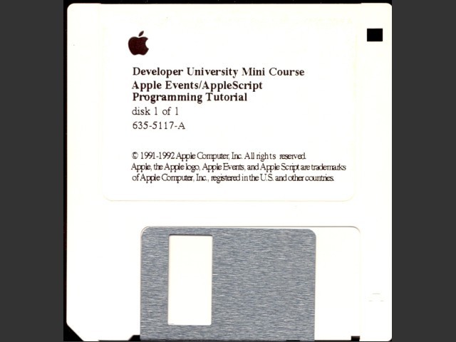 Developer University Mini Course Apple Events/AppleScript Programming Tutorial (1992)