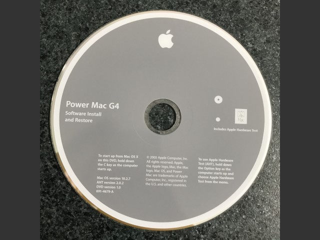 Mac OS X 10.2.7 (Disc 1.0) (G4) (691-4679-A) (AHT 2.0.2) (DVD) (2003)