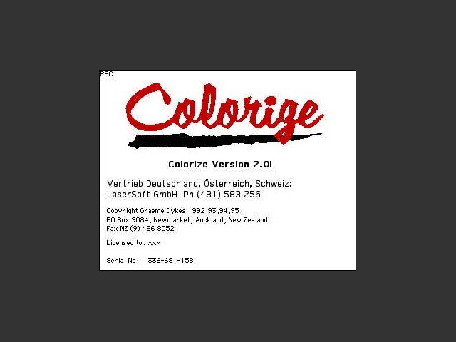 Colorize 1.2.6c + 2.01 (1994)