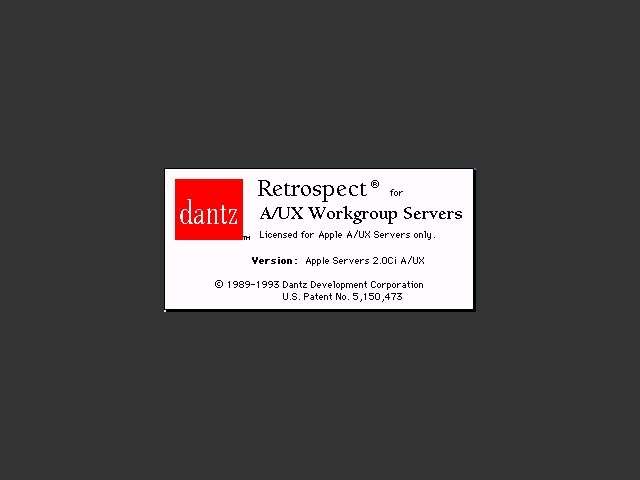 Retrospect 2.0Ci A/UX for Apple Workgroup Servers (1993)