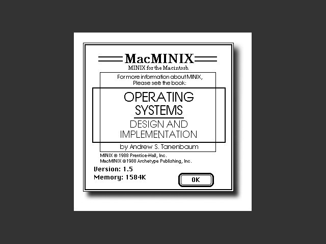 MacMINIX 1.5.10.7 (1992)