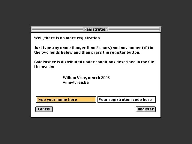 Registration screen 