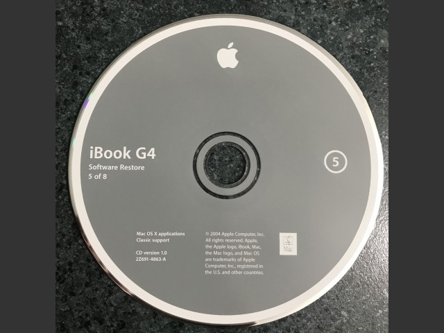 691-4859-A,,iBook G4. Software Restore (8 CD set) Mac OS X applications. Classic... (2004)