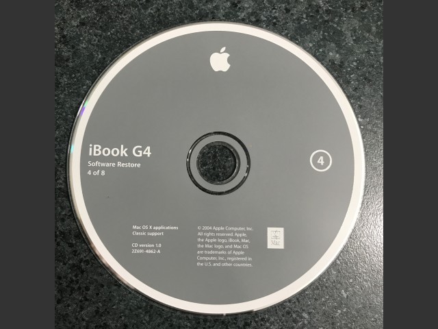 691-4859-A,,iBook G4. Software Restore (8 CD set) Mac OS X applications. Classic... (2004)