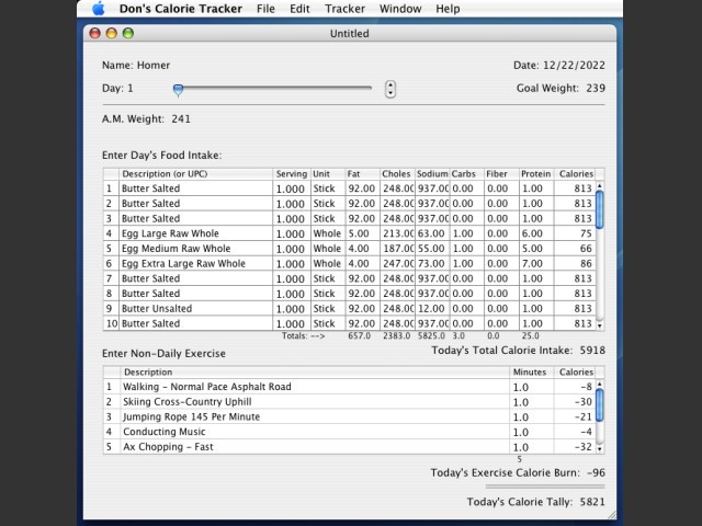 Don's Calorie Tracker (2003)