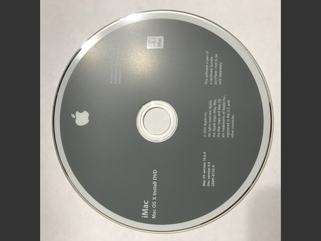 iMac Mac OS X 10.6.4 Install Disc v4.0 (DVD DL) (2010)