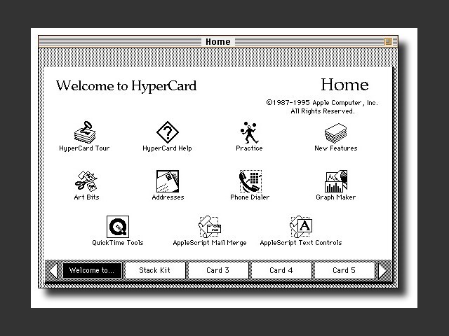 HyperCard 2.3 + Color Stack Repair + Addmotion II (1995)