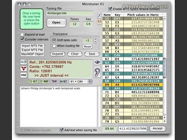Max Magic Microtuner is a Macintosh application (OS X and OS 9 Carbon) (0)