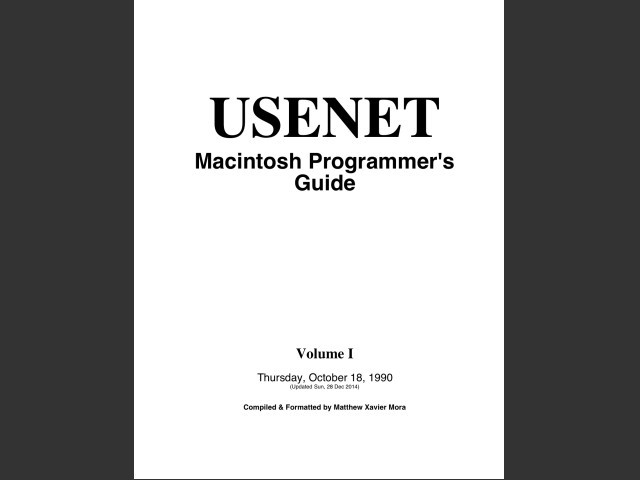 USENET Macintosh Programmer's Guide (1990)