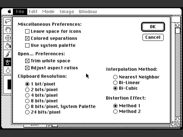 Preferences Screen. 