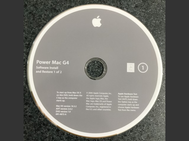 691-4872-A,,Power Mac G4 Software Install & Restore (2 DVD set) Mac OS v10.3.2 AHT... (2003)