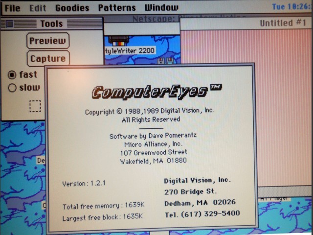 ComputerEyes Digital Vision Version 1.2.1 Video Capture Software (1989)