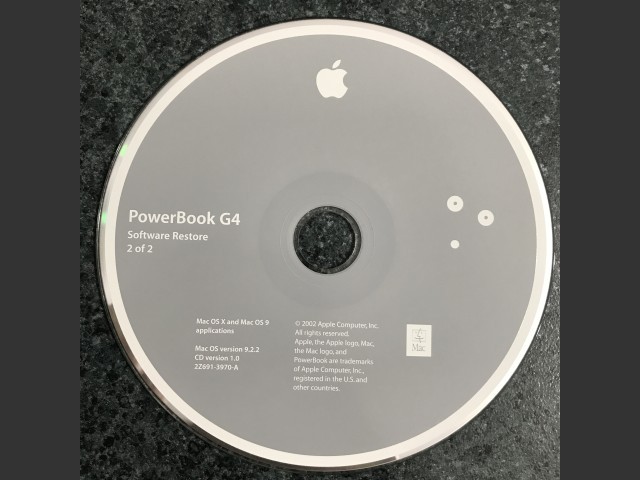 PowerBook G4 Software Restore Mac OS X + Mac OS 9 applications Mac OS v9.2.2 Disc v1.0... (2002)