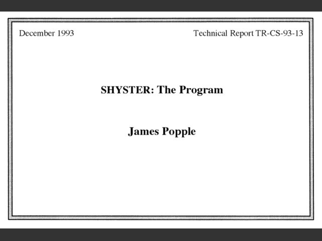 SHYSTER's source code (1993)