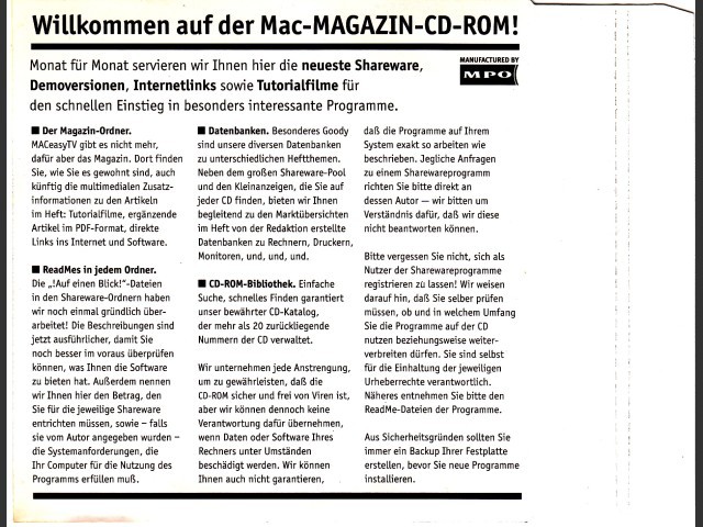 Mac Magazin CD 39 (January 1998, German) (1998)