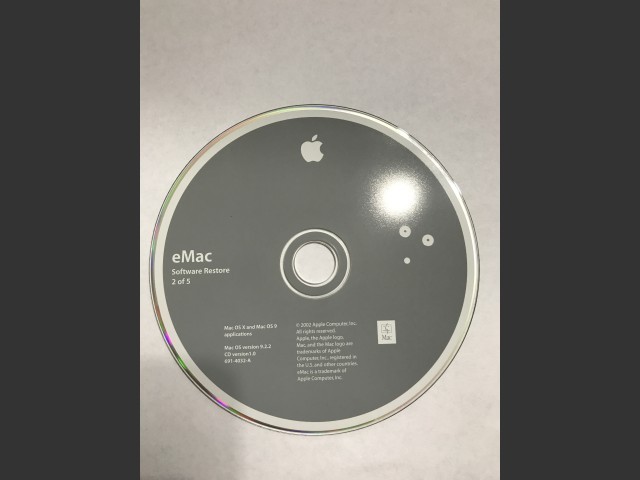 eMac Software Restore (5 CD set) Mac OS X & Mac OS 9 applications SSW 9.2.2 Disc v1.0... (2002)