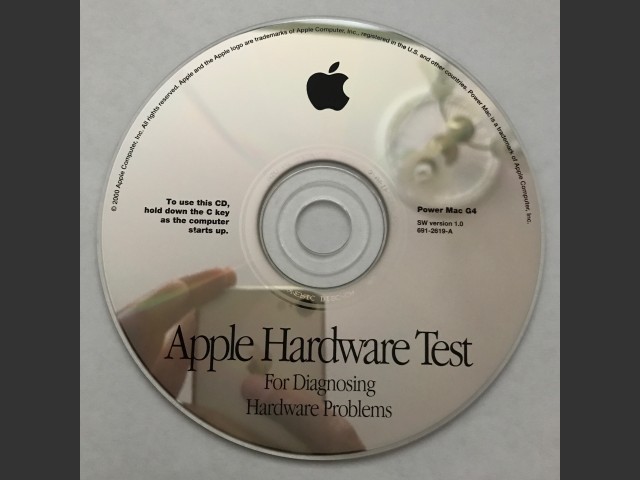 691-2619-A,,Apple Hardware Test v1.0. Power Mac G4 (CD) (2000)