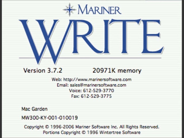 Mariner Write for Mac OS X (2004)