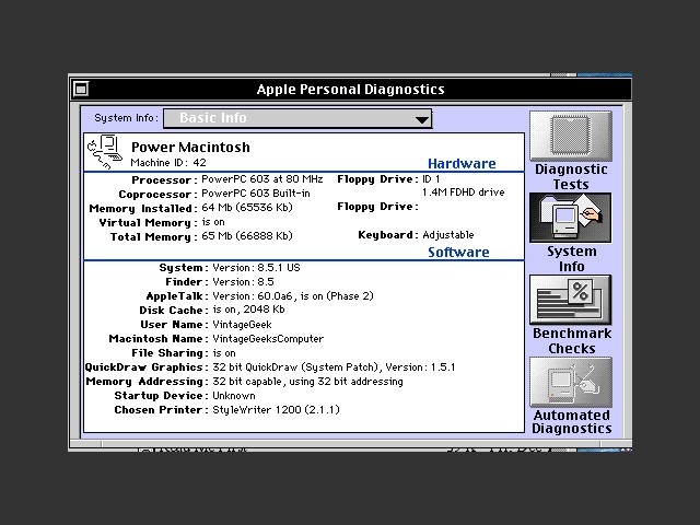 Apple Personal Diagnostics (1994)