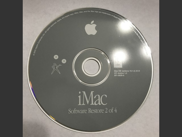 691-3634-A,,iMac. Software Restore (4 CD set) Mac OS v10.1.3, v9.2.2. Disc v1.0 (CD) (2002)