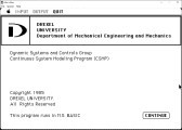 Continuous System Modeling Program CSMP Drexel University (1985)