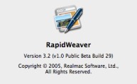 RapidWeaver 3.2 Public Beta (Demo) (2005)