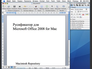 Русификатор для Microsoft Office 2008 (2009)