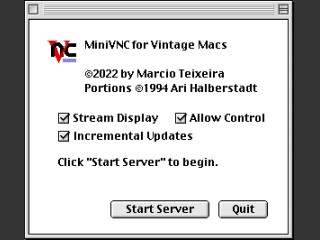 MiniVNC Remote Desktop Server for 68K Macs (2022)