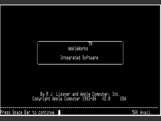 AppleWorks 2.0 for Apple II (1986)