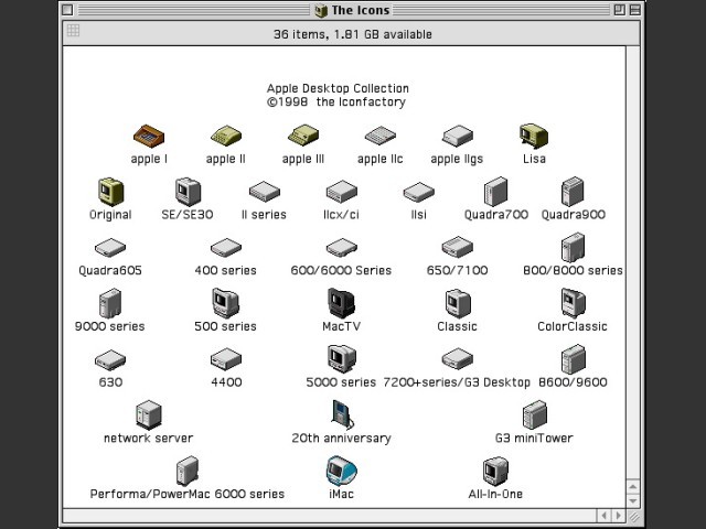 Apple Desktop + Portable Collection icons (1998)