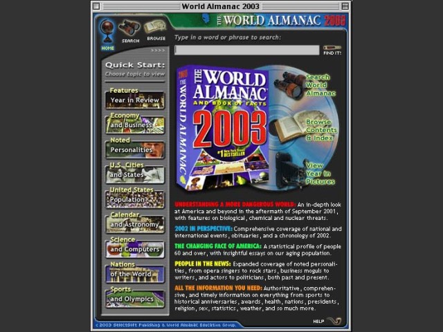 The World Almanac and Book of Facts: 2003 CD-ROM Edition (2003)