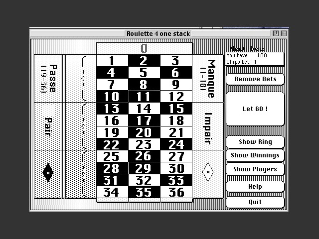 Roulette - A HyperCard Game (1991)