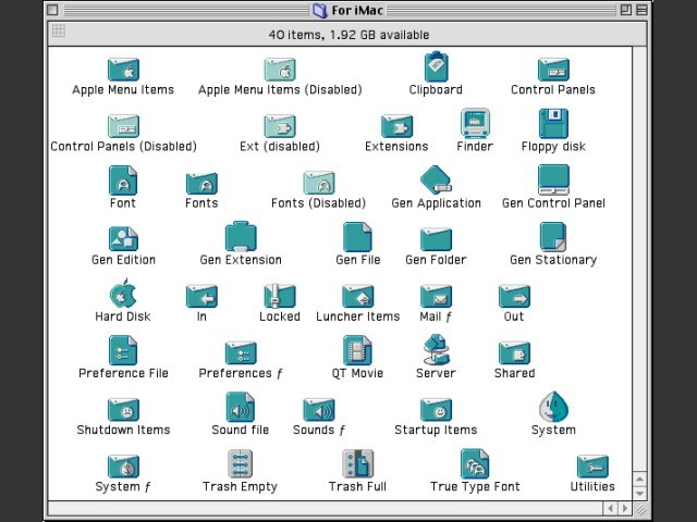iMac System Icons (1.0 + 2.0) (1998)