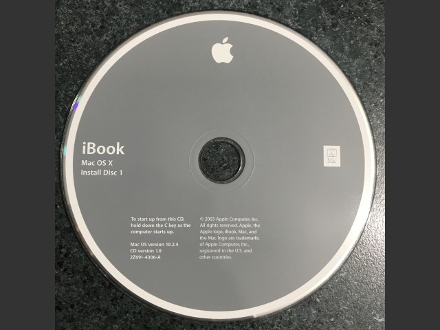 iBook Install Mac OS X 10.2.4 Disc v1.0 2003 (CD) (2003)