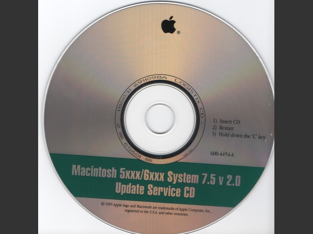 Macintosh 5xxx-6xxx OS 7.5 v 2.0 Update Service CD (1995)