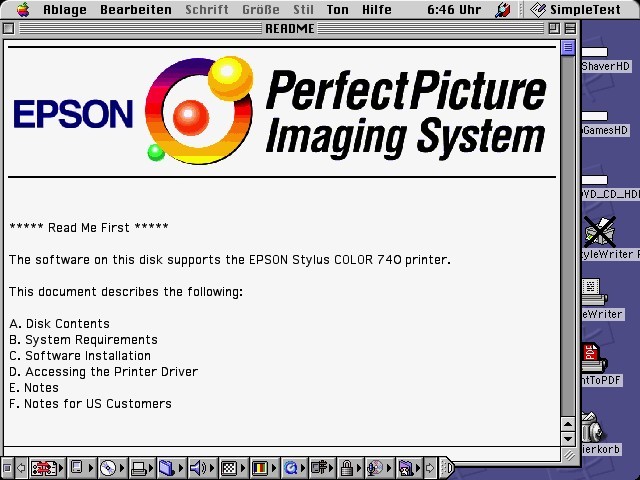Epson Printer Drivers 1998 CD (1998)