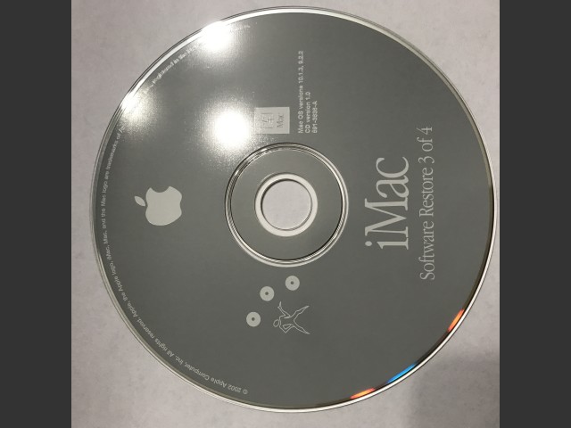 691-3634-A,,iMac. Software Restore (4 CD set) Mac OS v10.1.3, v9.2.2. Disc v1.0 (CD) (2002)