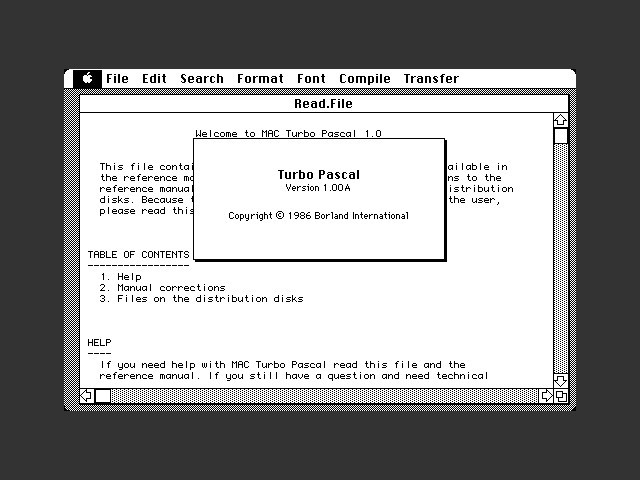 Borland Turbo Pascal 1.x (1986)