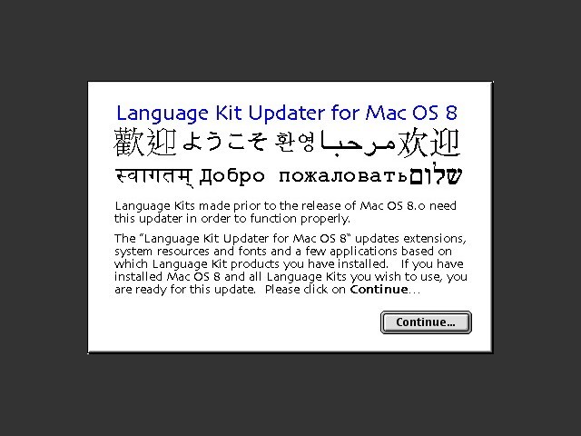 Language Kit Updater for Mac OS 8 (1997)